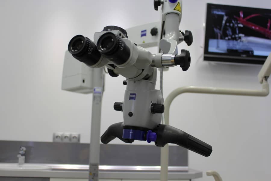 Dental microscope in the treatment room